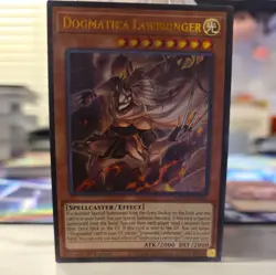 Yugioh! 1x Dogmatika Lawbringer MZMU-EN052 Ultra Rare 1st Ed NM - Image 1