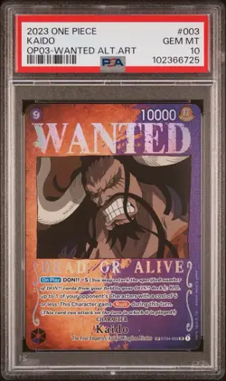 Kaido SP Alt Art - OP03 - One Piece TCG - PSA 10 English - Image 1