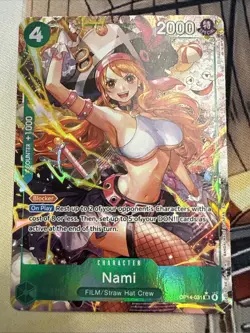 English One Piece CCG Nami Alt Art OP14-031 The Azure Sea's Seven NM - Image 1