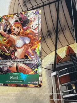 English One Piece CCG Nami Alt Art OP14-031 The Azure Sea's Seven NM - Image 3