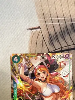English One Piece CCG Nami Alt Art OP14-031 The Azure Sea's Seven NM - Image 5