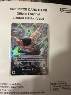 ENGLISH ONE PIECE Official Playmat Limited Edition Vol. 4 Zoro w/Promo-ON HAND - Image 1