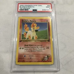 PSA 9 Mint 1st Edition Blaine's Ponyta #64 Pokemon 2000 Gym Challenge Set - Image 1