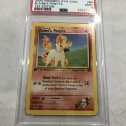 PSA 9 Mint 1st Edition Blaine's Ponyta #64 Pokemon 2000 Gym Challenge Set - Image 2