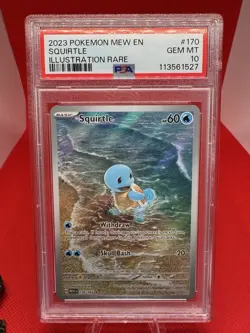 2023 POKEMON MEW EN-151 ILLUSTRATION RARE #170 SQUIRTLE PSA 10 GEM MINT S&V TCG - Image 1