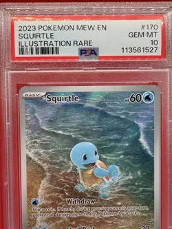 2023 POKEMON MEW EN-151 ILLUSTRATION RARE #170 SQUIRTLE PSA 10 GEM MINT S&V TCG - Image 3