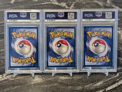 3x Shadowless PSA Base Set Bulbasaur Charmander Squirtle Pokemon 44 46 63/102 - - Image 2