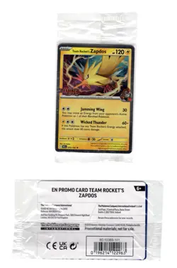 Pokemon Destined Rivals Stamped 070/182 Team Rocket's Zapdos ASIA Exclusive - Image 1