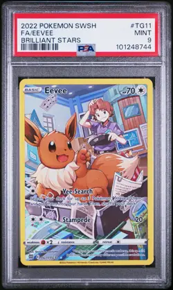 2022 POKEMON SWORD AND SHIELD BRILLIANT STARS EEVEE TRAINER GALLERY PSA 9 #TG11 - Image 1