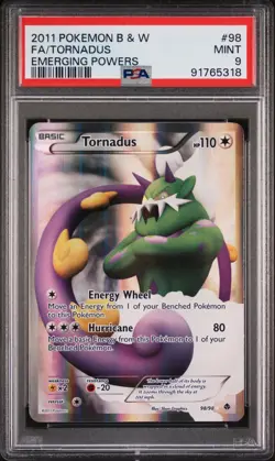 2011 POKEMON B&W EMERGING POWERS #98 FULL ART/TORNADUS PSA 9 - Image 1