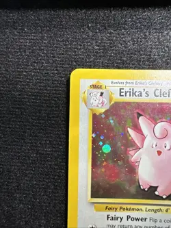Pokemon TCG Erika’s Clefable Gym Hero’s Holo Rare #3 NM Half Swirl - Image 4