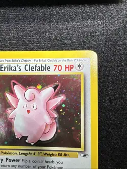 Pokemon TCG Erika’s Clefable Gym Hero’s Holo Rare #3 NM Half Swirl - Image 5