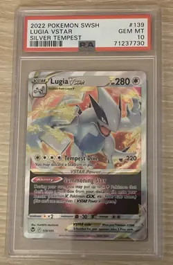 PSA 10 Lugia Vstar 139/195 Pokemon Silver Tempest Graded Card - Image 1