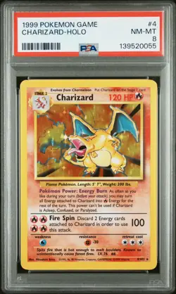 1999 POKEMON GAME #4 CHARIZARD-HOLO PSA 8 - Image 1