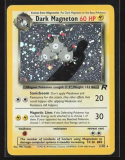 Dark Magneton TCG Holo Rare Card 11/82 Unlimited Pokemon TCG Team Rocket HP - Image 1