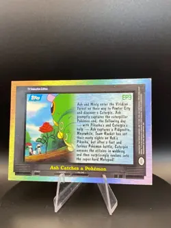 2000 Topps Pokemon TV Animation Edition Series 2 #EP3 Ash Catches a Pokemon - Image 2