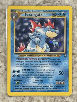 Pokemon Feraligatr 100HP 2000 Holo Rare Card Neo Genesis 4/111 Unlimited Raw LP - Image 1