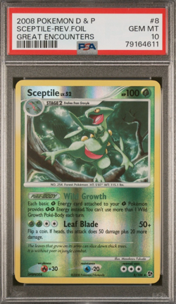 Pokemon Sceptile Great Encounters Reverse Holo Foil Rare #8 PSA 10 Gem Mint - Image 1
