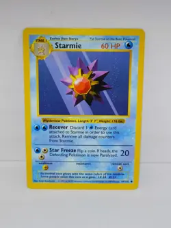 Pokemon Starmie Common Unlimited Base Set (Shadowless) 1999 064/102 HP - Image 1