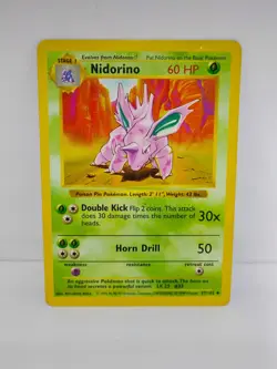 Nidorino - Shadowless - 37/102 Base Set - Pokemon TCG - 1999 - Image 1