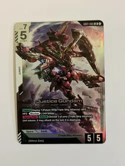 Gundam Card Game: Justice Gundam GD01-066 LR - Newtype Rising - Image 1