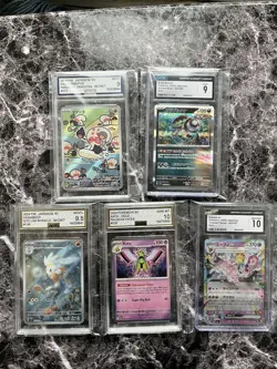 Pokemon Cards 5 Graded Pokemon Cards Slabs inglish and Japanese Lot 5 - Image 1