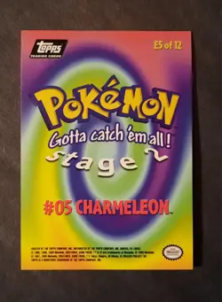Pokemon Card 1999 Topps The First Movie Charmeleon E5 Black Logo - Vintage - Image 4