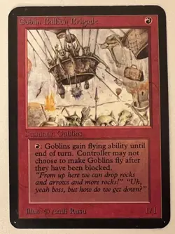 Magic the Gathering MTG Alpha Goblin Balloon Brigade LP- (Beta Bob) - Image 1