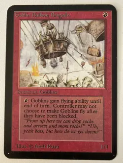 Magic the Gathering MTG Alpha GOBLIN BALLOON BRIGADE LP+ (Beta Bob) - Image 1