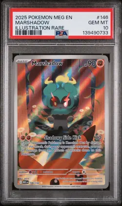 2025 POKEMON MEG EN-MEGA EVOLUTION #146 MARSHADOW ILLUSTRATION RARE PSA 10 - Image 1