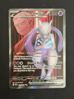 Pokemon Team Rocket's Mewtwo EX - 213/182 Full Art Destined Rivals NM Near Mint - Image 1