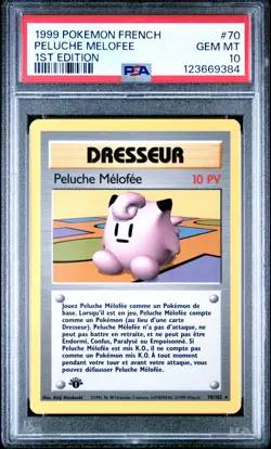 1999 Pokemon French Peluche Melofee #70 GEM MT PSA 10 1st Edition POP 58 - Image 1