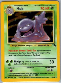 Muk 13/62 Holo Fossil - Pokemon Card - LP - Image 1