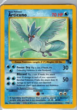 Articuno 17/62 Non Holo Fossil - Pokemon Card - LP - Image 1