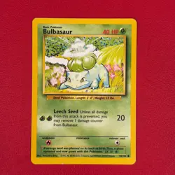 Bulbasaur 44/102 Pokemon TCG Base Set Vintage Card - Image 1