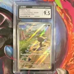 Pokemon Paldean Wooper Illustration Rare Holo CGC 9.5 Phantasmal Flames 102/094 - Image 1