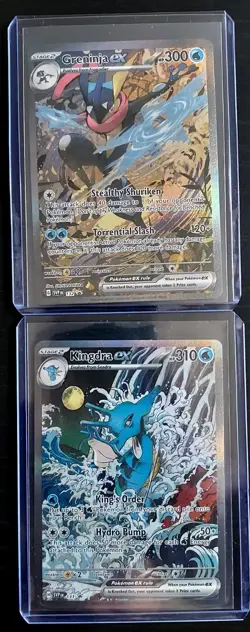 Pokemon TCG Lot Of 2 Shrouded Fable Promos, Kingdra ex 131, Greninja ex 132, NM - Image 1