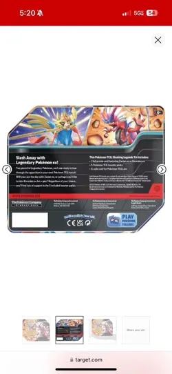 Pokemon Slashing Legends Factory Sealed Tin Koraidon ex 5 Packs - Image 2