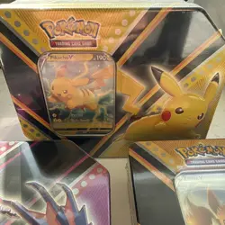POKEMON SWSH V POWERS TINS SET - PIKACHU V, EEVEE V, & ETERNATUS V - Image 4