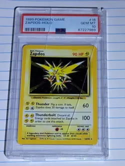 PSA 10 1999 Pokemon Base Set Zapdos Holo #16/102 GEM MINT – Cracked Slab - Image 1
