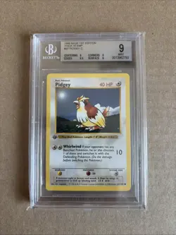 1999 Pokemon Base Set - PIDGEY - 1st Edition Shadowless - BGS 9 Mint+ - Image 1