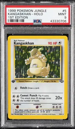 1999 POKEMON JUNGLE 1ST ED #5 KANGASKHAN-HOLO PSA 9 - Image 1