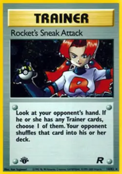 Lightly Played Rocket's Sneak Attack - 16/82 - Holo Rare - 1st Edition Pokemon - Image 1