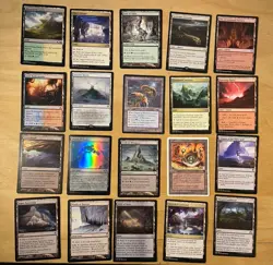 Magic The Gathering Lot Of 20 NM LAND Cards Including RARES and FOILS - Image 1