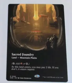 Magic The Gathering Sacred Foundry Land Card EOE Red White 0282 2025 - Image 1