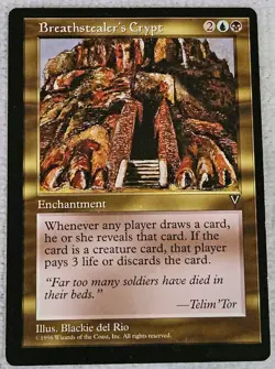 Wizards Breathstealer's Crypt Visions Rare Enchantment Blue Black 1996 - Image 1