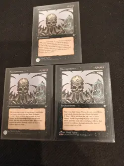 3x MTG Necropotence Ice Age Rare LP 1995 Magic The Gathering - Image 1