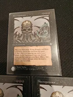 3x MTG Necropotence Ice Age Rare LP 1995 Magic The Gathering - Image 4