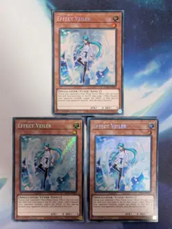 YuGiOh! Effect Veiler RA01-EN003 Secret Rare x3 PLAYSET 1st Ed - Image 1