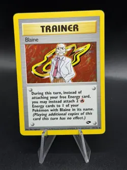 Pokemon TCG Blaine Trainer Gym Challenge Holo Card 17/132 Unlimited MP EM3 - Image 1